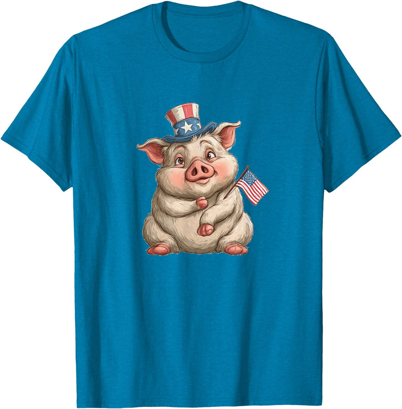 USA Pig Outfit Awesome US Pig T-Shirt - Sapphire Blue