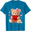 Cute Crochet Valentine Love Art Studio Be My Valentine Cute Crochet Yarn Teddy Bear Love T-Shirt - Sapphire Blue