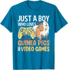 Guinea Pig Gifts for Gamer Co. Just a Boy Who Loves Guinea Pigs and Video Games Gaming T-Shirt - Sapphire Blue