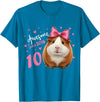 Funny Guinea Pig Birthday Party Girls 10 Years Old Guinea Pig Birthday for Girls 10th Bday T-Shirt - Sapphire Blue
