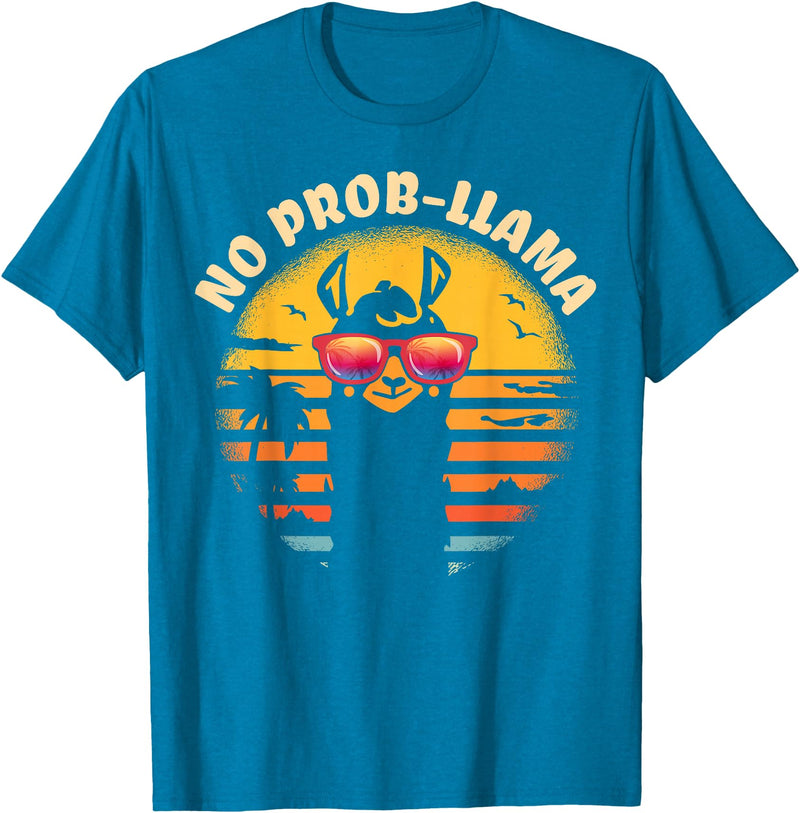Retro No Prob-Llama & Alpaca Lover Gifts Retro NO Prob-Llama Gift - Vintage Llama Alpaca T-Shirt - Sapphire Blue