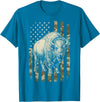 Usa Patriot American Bison Western Bufallo Bison USA Flag American Buffalo 4th of July T-Shirt - Sapphire Blue