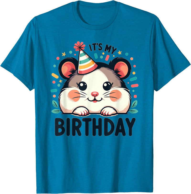 Hamster Birthday for Children It's My Birthday T-Shirt - Sapphire Blue