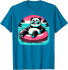 Nerrrdy Pool Party Panda Pink Float Men Women Kids Funny Pool Panda T-Shirt - Sapphire Blue