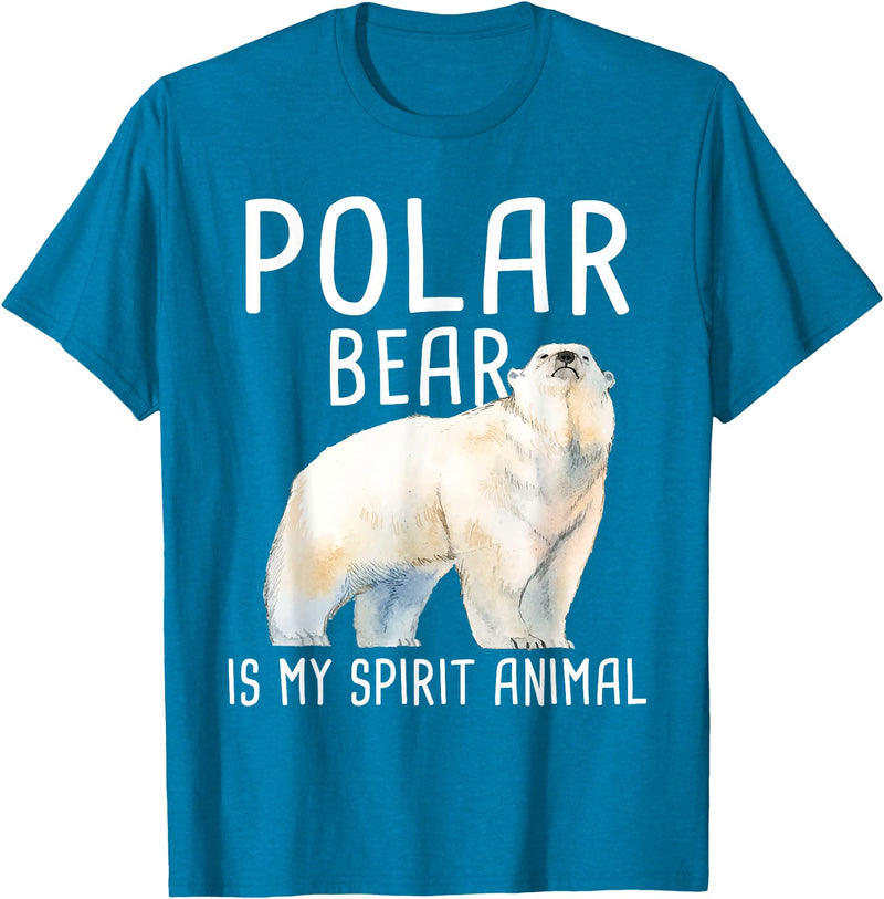 Funny Polar Bear Shirts Polar Bear is My Ghost Animal - Wildlife Lover Zookeeper T-Shirt - Sapphire Blue