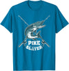 Fishing IM Co Pike Slayer Fishing Fisherman Northern Pike T-Shirt - Sapphire Blue