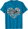 Crazy Bunny Lady Funny Rabbit T-Shirt in Sapphire Blue
