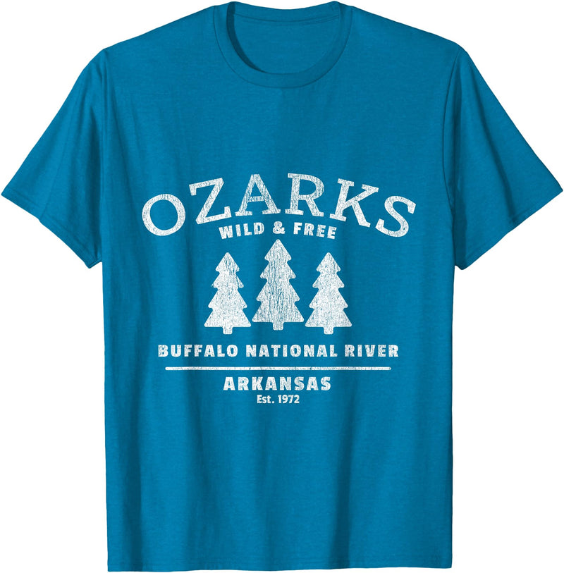 Arkansas Wilderness Designs and Gifts Buffalo National River - Arkansas - Ozark Mountains T-Shirt - Sapphire Blue