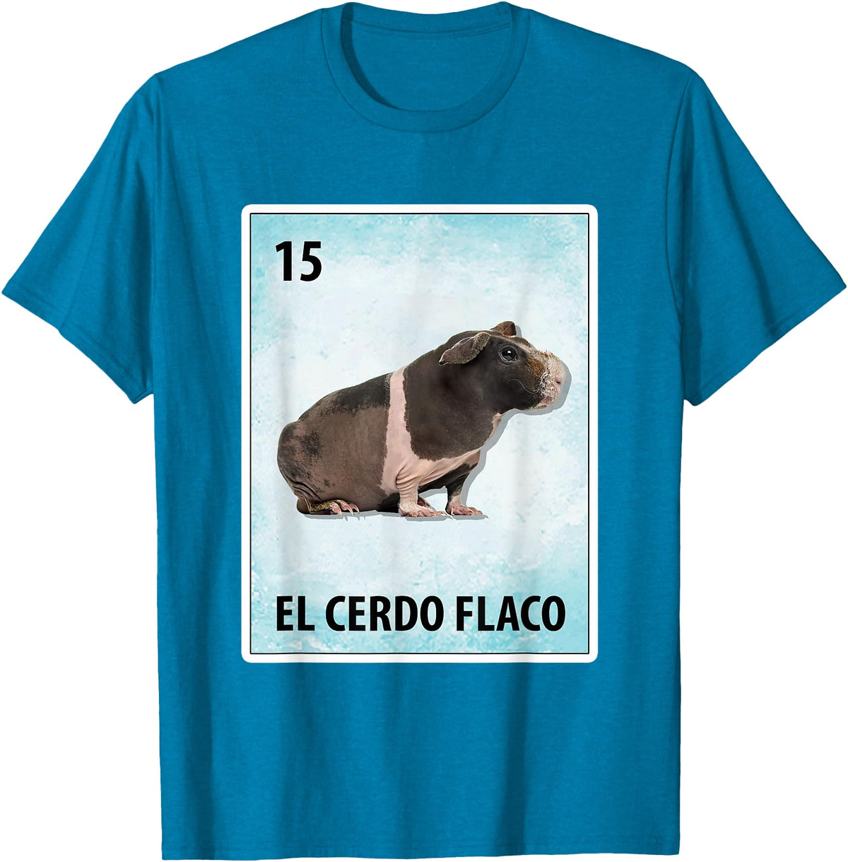 Skinny Pig Mexican Tee El Cerdo Flaco Mexican Skinny Pig Cards T-Shirt - Sapphire Blue