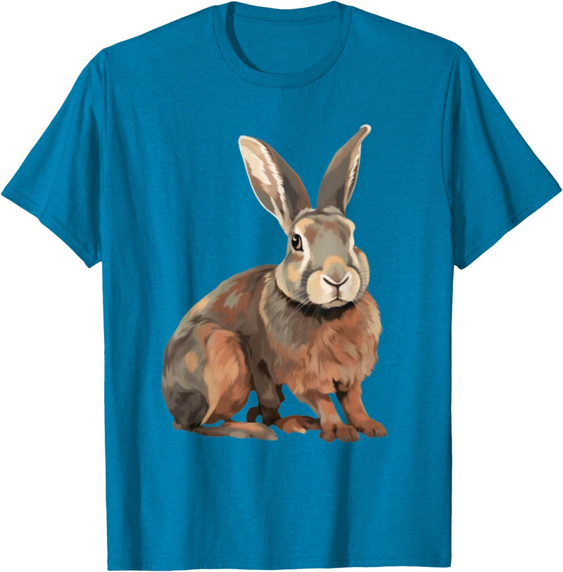 Flemish Giant Rabbit T-Shirt in Sapphire Blue