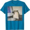 Cyber Hamster Meme Cringe Funny Animal Vintage Graphic Tee T-Shirt - Sapphire Blue