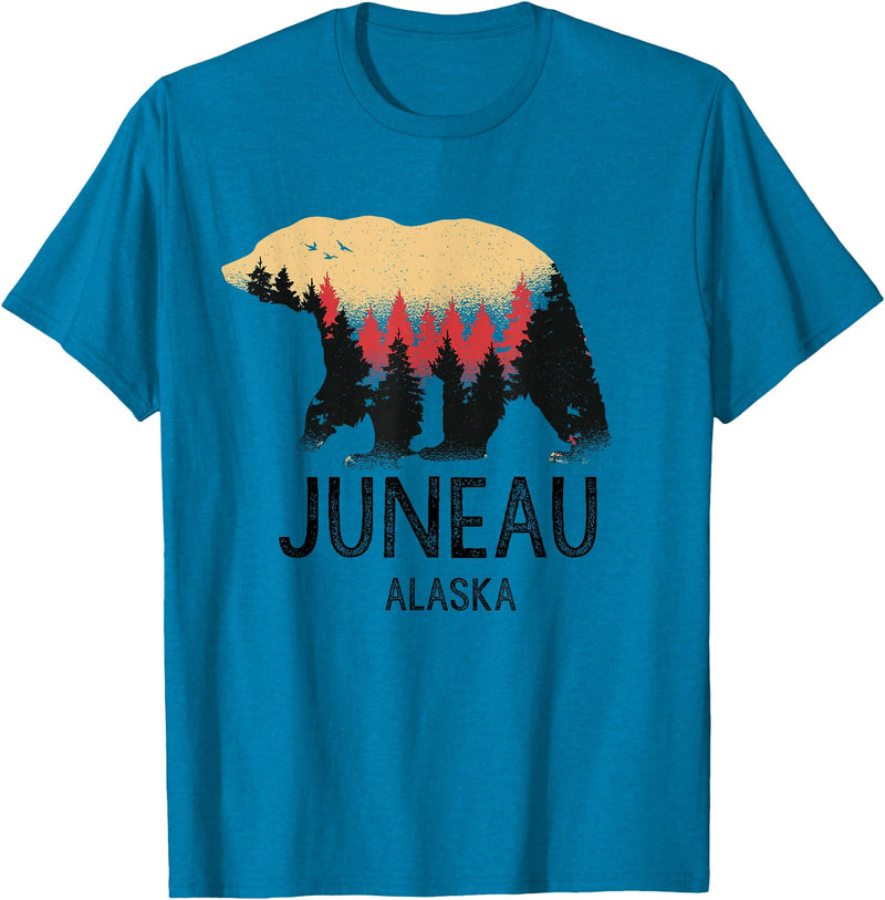 Juneau Alaska Souvenirs & Gifts Juneau Alaska Vintage Grizzly Bear Souvenir Gift T-Shirt - Sapphire Blue