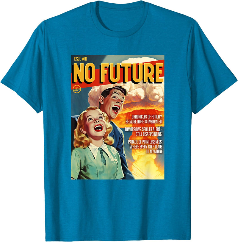 Last Gasp Graphics No Future 1950s Horror Comic Cover T-Shirt - Sapphire Blue