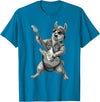 Rock Guitar Llama Stuff Accessories & Gifts Llama Playing Guitar Rock & Roll Llamas Alpaca Rocker Music T-Shirt - Sapphire Blue