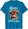 Brother Highland Cow Birthday Girl Brother Of The Birthday Girl Highland Cow Farm Family T-Shirt - Sapphire Blue