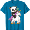 Panda Bear Unicorns Boys Girls Kids Panda Riding Unicorn Cute Magical Animals T-Shirt - Sapphire Blue