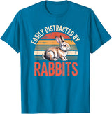 Cute Rabbit Lover Bunny Graphic T-Shirt in Sapphire Blue