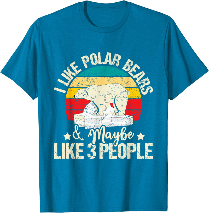 Funny Polar Bear Shirts I Like Polar Bears - Zookeeper Zoologist Zoo Animal Lover T-Shirt - Sapphire Blue