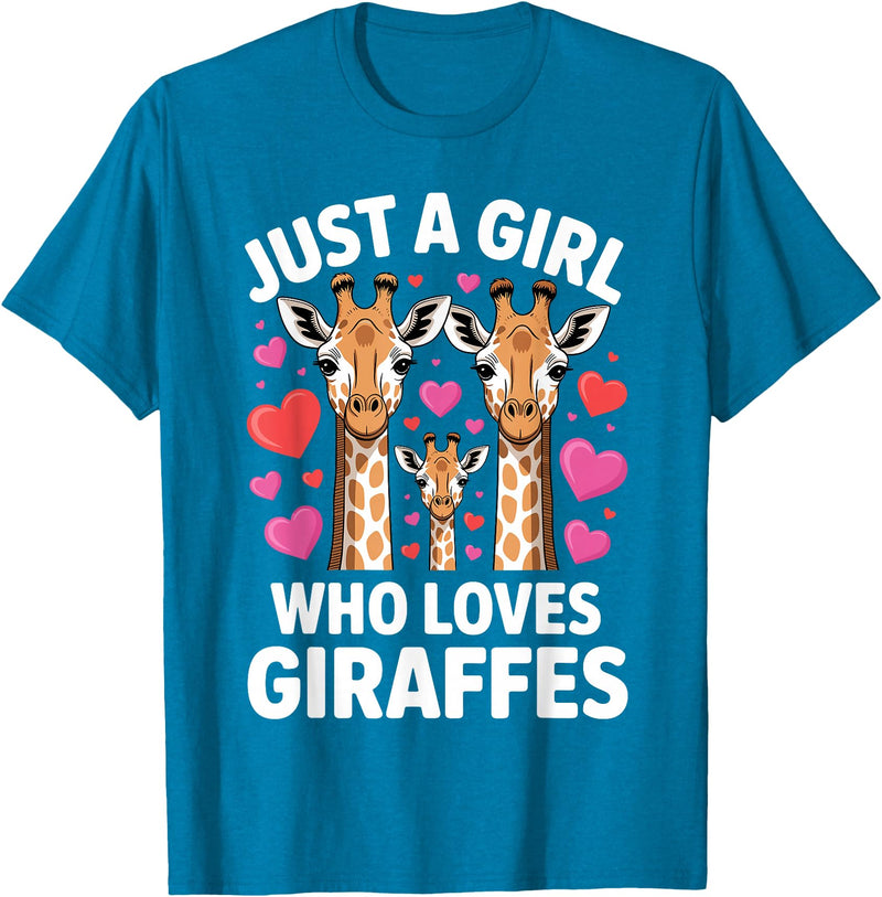 Giraffe Gift For Giraffe Lover Accessories & Stuff Cute Giraffe Art for Women Girls Giraffe Print Giraffe Lover T-Shirt - Sapphire Blue
