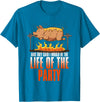 BBQ Season Smoke Meat Dad Grill Gifts Funny Saying Roasted Pig Rotisserie Pork Lover Food Pun Tee T-Shirt - Sapphire Blue