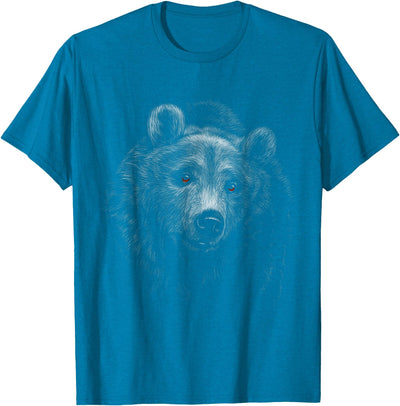 Bear Lover Head Portrait black background Theme Animal T-Shirt