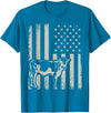 American Bull Riding Cowboy 4th of July USA Flag Proud Patriotic Cattle Bull Cow Farmer Lover American Flag T-Shirt -