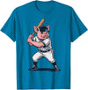 Pig Animal Baseball Lovers Graphic Funny Pig Playing Baseball Artwork Vintage Animal Baseballer T-Shirt - Sapphire Blue