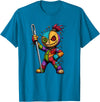 Colorful Voodoo Doll Patchwork Horror Halloween Creepy Rainbow Voodoo Doll with Needle Halloween T-Shirt - Sapphire Blue