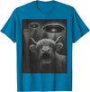 Highland Cow Selfie Alien UFO Apparel Graphic Tees Funny Highland Cow Selfie Alien UFO Gifts for Men Women Kid T-Shirt -