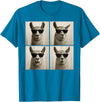 Retro Llama Portrait with Sunglasses Funny Llama Lover Cute Llama Photo Booth T-Shirt - Sapphire Blue