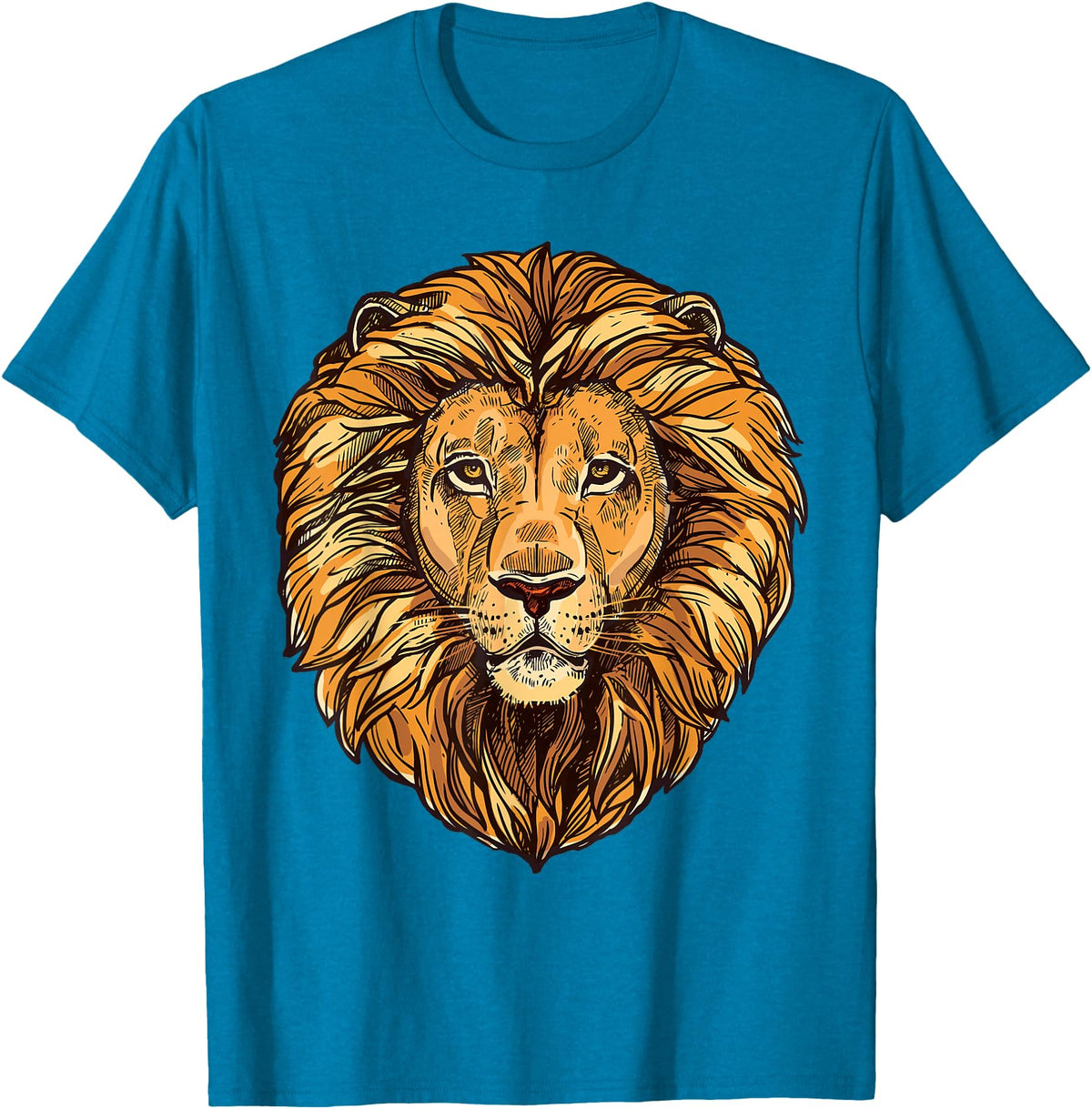 ROSS BOSS Majestic Lion Mane Detail Art T-Shirt - Sapphire Blue
