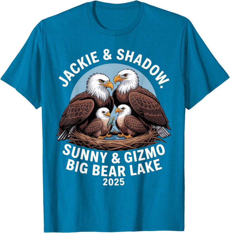 Nature Wildlife Art Prints Jackie & Shadow Sunny & Gizmo Big Bear Lake 2025 Eagle T-Shirt - Sapphire Blue