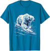 Sea Ocean Animal Art Polar Bear Ocean Sea Polar Bear Motif Marine Mammal Artwork T-Shirt - Sapphire Blue