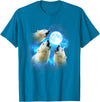 Animals howling blue 3 Polar Bear Howling at the Moon Colorful Blue T-Shirt - Sapphire Blue