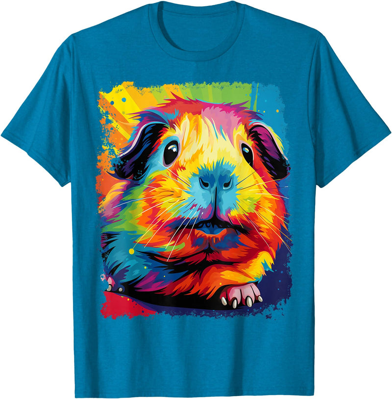 PopArt Pet Animal Prints A Guinea Pig T-Shirt - Sapphire Blue