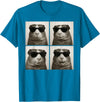 Retro Guinea Pig Portrait with Sunglasses Funny Guinea Pig Lover Cute Guinea Pig Photo Booth T-Shirt - Sapphire Blue