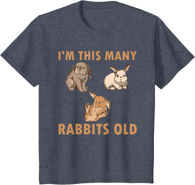 Cute Kids Rabbit Lover Bunny Graphic T-Shirt in Heather Blue