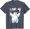 4 years old 4th birthday Polar Bear Kids 4 Years old 4 birthday Polar Bears Boy girl Polar Bear T-Shirt - Heather Blue