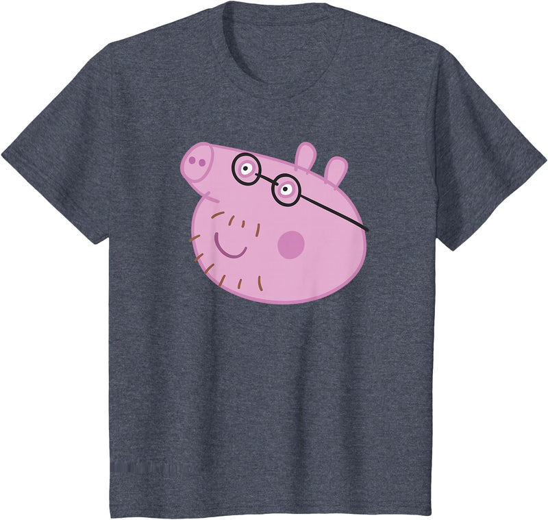 Peppa Pig Daddy Pig Head Shot T-Shirt - Heather Blue