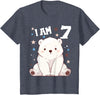 7 years old 7th birthday Polar Bear Kids 7 Years old 7 birthday Polar Bears Boy girl Polar Bear T-Shirt - Heather Blue