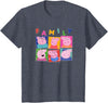 Peppa Pig Family Portrait Panels T-Shirt - Heather Blue