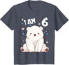 6 years old 6th birthday Polar Bear 6 Years old 6 birthday Polar Bears Boy girl Polar Bear T-Shirt - Heather Blue