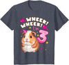 Birthday Girl by Content Design Studio Kids 3rd Birthday Girl 3 Years, Guinea Pig and Big Number 3 T-Shirt - Heather Blue