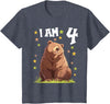 4 years old 4th birthday Bear Kids 4 Years old 4 birthday Bears Boy Girl Bear T-Shirt - Heather Blue
