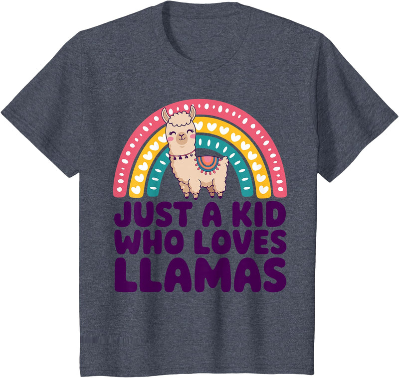 Kids Llama Shirts Childrens Llama Kids T-Shirt - Heather Blue