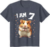 7 Years old 7 birthday Hamsters Boy Girl Hamster T-Shirt - Heather Blue