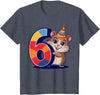 6th Birthday Hamster Kids T-Shirt - Heather Blue