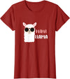 funny Mama Llama Co. Mama Llama, llama wearing sunglasses gift for women T-Shirt - Cranberry Red