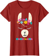 Llama Shirts & Alpaca Gifts Mama Llama Mom Christmas Birthday Mothers Day T-Shirt - Cranberry Red