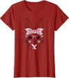 Happy Easter Bunny Easter Eggs Rabbit Easter Rabbit T-Shirt in Cranberry Red